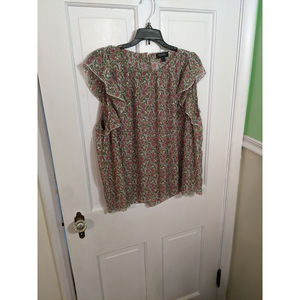RD & Koko Sheer Blouse with Ruffle Sleeves Size L